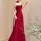 Charming Red Prom Dress ,Mermaid Strapless Bodycon Maxi Evening Dress RS1017
