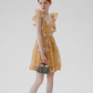 French style sleeveless suspender skirt short skirt floral skirt holiday dress R2771