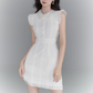 French dress new summer style waist slimming temperament high-end white short skirt R4505
