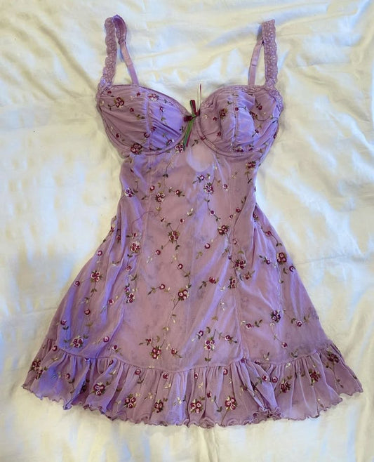 Purple suspender print waist slim fit sexy short dress homecoming dress R2630