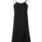 2025 Summer New French Retro Black Waist Cross High Waist Suspender Dress R0978