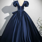 Elegant Navy Celebrity Dress,Ball Gown Square Bow Waist Ornament Maxi Evening Dress RS1029