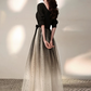 Charming Gradient Sequins Prom Dress,A-Line Square Puff Sleeves Maxi Evening Dress RS1031