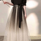 Charming Gradient Sequins Prom Dress,A-Line Square Puff Sleeves Maxi Evening Dress RS1031