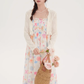 Floral suspender skirt plus cardigan two-piece suit 2025 new French seaside dress R2377