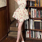 Pure desire design halter neck floral dress 2025 sexy backless waist A-line short skirt R1086