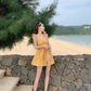 2025 new Sanya holiday beach dress short sling holiday short dress small slim dress R0203