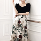 Charming Patchwork Prom Dress for Women,A-Line Square-neck Floral Pattern Maxi Evening Dress RS1032