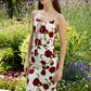 French retro rose floral suspender dress 2025 new style hip skirt R2717