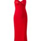2025 Summer New Red Sexy Dress V-neck Date High-end Holiday Dress R0936