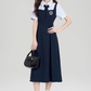 College style outfit waist temperament commuting fake two-piece dress R2393