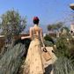 Gentle temperament halter neck floral dress beautiful waist backless A-line long skirt R0740