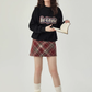 Red plaid a-line skirt 2025 new style hip skirt small slim short skirt R2369