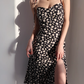 European and American slim fit slit dress retro long dress suspender dress R2859