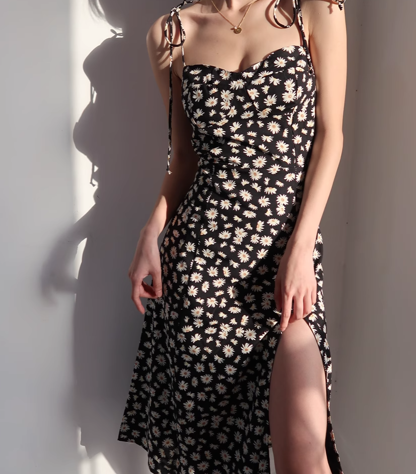 European and American slim fit slit dress retro long dress suspender dress R2859