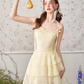 French style ruffled suspender dress for women with a short skirt R4540