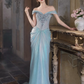 Gentle Mermaid Chiffon Corset Prom Gown , Blue Women's Maxi Evening Dress Ball Gown RS2608