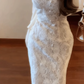 French gentle style white lace suspender dress 2025 new style temperament high-end waist slim hip skirt R0455