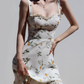 French style fresh girl slim fit and slimming dress, retro waist cinching short skirt dress R2871