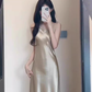 French style lady's suspender dress new summer style high-end exquisite acetate satin banquet dress R0435