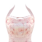 Summer new Korean style slim pink rose chiffon halter dress seaside holiday long dress R0103