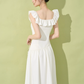 Niche design dress for women in summer French temperament waist high-end mid-length white skirt R4254