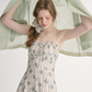 French floral suspender dress tea break small fresh sleeveless long dress R2691