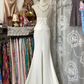 White tube top waisted top hip fishtail elegant long skirt ball gown R6134