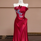 Red strapless fitted long ball gown/bridal dress R8312