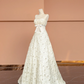 White strapless, fitted A-line long ball gown/bridal dress R8488