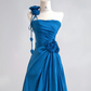 Blue strapless fitted long ball gown, elegant and sophisticated R8198