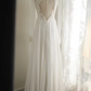 White V-neck lace fitted long ball gown/bridal dress R6812