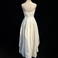 White suspenders, slim waist, irregular skirt, short skirt, homecoming dress R4920