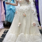 White strapless fitted waist elegant classic ball gown, bridal dress R7245