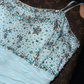 Light blue halter-neck beaded fitted long ball gown R6932