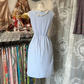 Light blue sleeveless slim waist elegant short skirt ball gown R6214