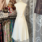 Light apricot sleeveless fitted dress, ball gown R6293