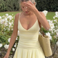 Apricot Strapless Waist Pleated Slim Miniskirt Homecoming Dress R5462