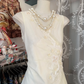 Light apricot sleeveless fitted dress, ball gown R6293