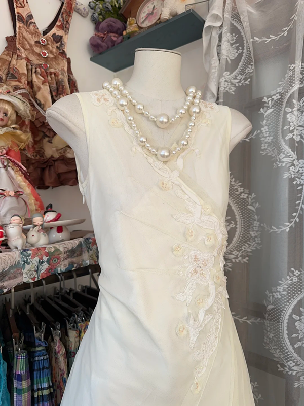 Light apricot sleeveless fitted dress, ball gown R6293