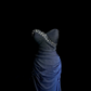 Gradient dark blue strapless fitted long ball gown R6653