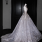 Temperament sequined suspenders waist slim fit puffy princess dress, prom dress R5658