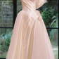 White sleeveless slim waist design satin bridal gown R5700