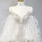 Silver strapless fitted long ball gown, bridal dress R9039