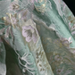 Green printed sleeveless slim waist puffy A-line princess dress homecoming dress R4961