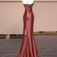 Champagne gold strapless dress with retro reddish-brown bodycon skirt, sexy ball gown/bridal gown R8283