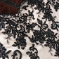 White strapless vintage floral pattern fitted long ball gown R7052