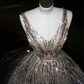 Temperament sequined suspenders waist slim fit puffy princess dress, prom dress R5658