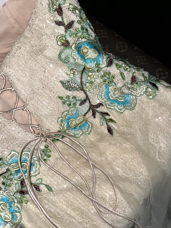 Light apricot strapless fitted waist bodycon short ball gown R7012