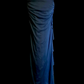 Gradient dark blue strapless fitted long ball gown R6653